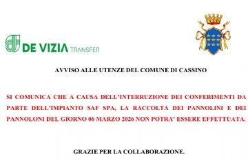 Sospensione ritiro pannolini e pannoloni il giorno 6 marzo
