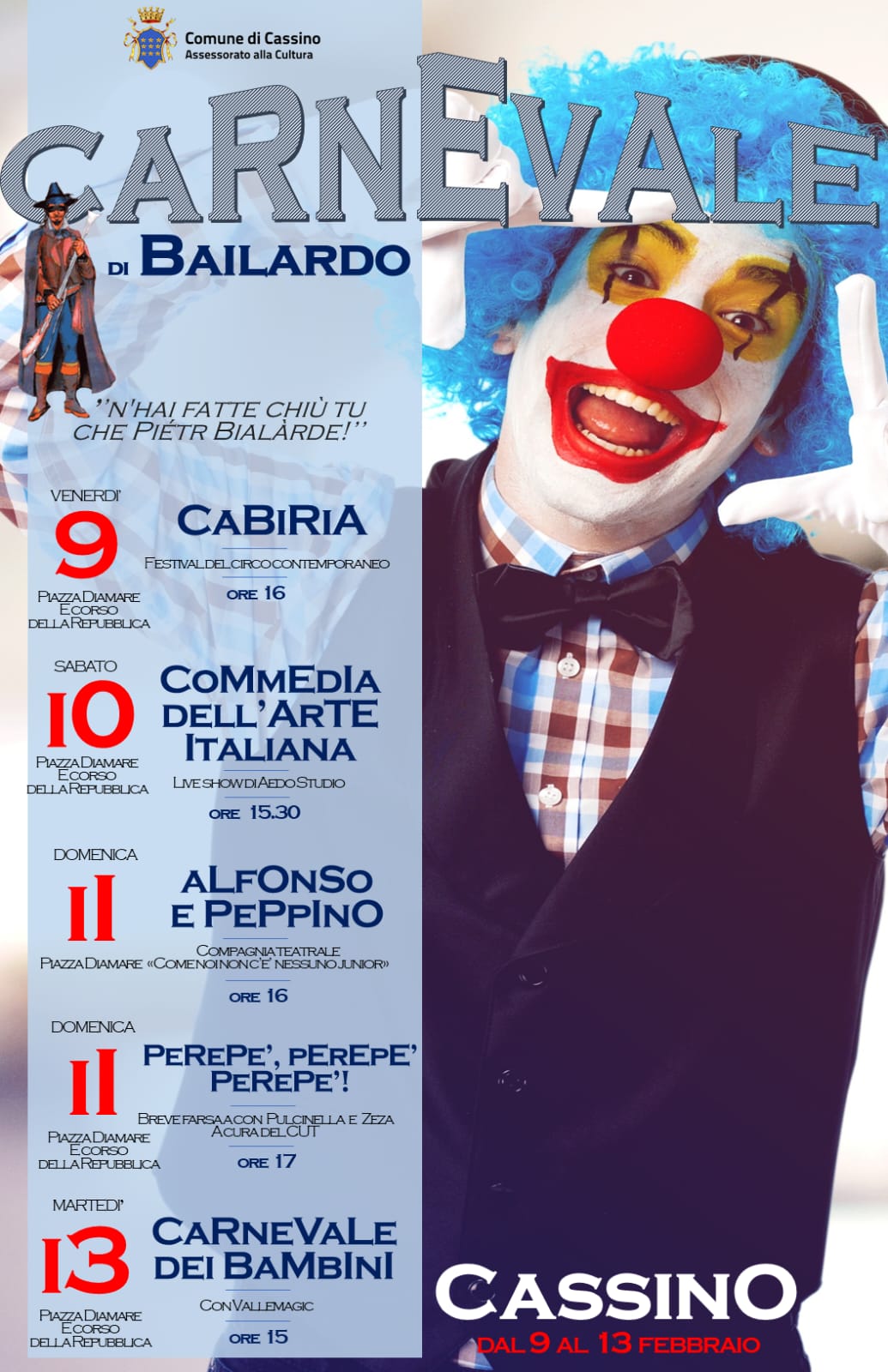 Dal Carnevale di Bailardo a Jim Herrington, il ricchissimo programma di  eventi a Cassino - Municipality of Cassino